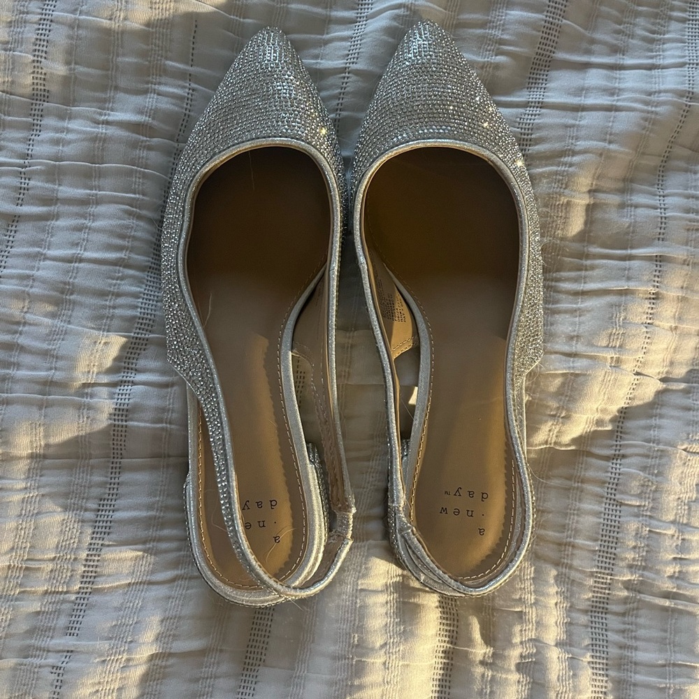 Silver Women's Slingback Flats